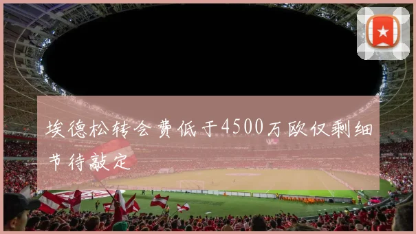 埃德松转会费低于4500万欧仅剩细节待敲定